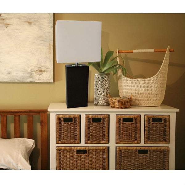 Leather-Wrapped Column Table Lamp