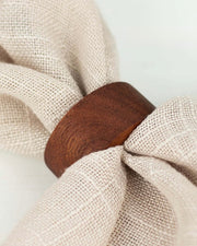 Rustic Wooden Napkin Rings – Set of 4