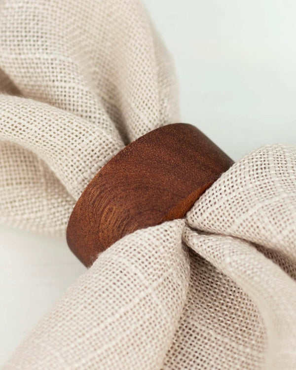 Rustic Wooden Napkin Rings – Set of 4