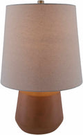Terracotta Ceramic Drum Shade Table Lamp