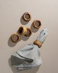 Turned Olive Wood Napkin Ring Set