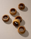 Turned Olive Wood Napkin Ring Set