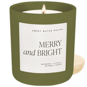 Olive Matte Soy Candle, Bayberry & Cedar, 15 oz