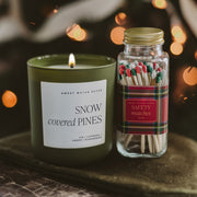 Olive Matte Soy Candle, Snow Covered Pines, 15 oz