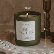 Olive Matte Soy Candle, Bayberry & Cedar, 15 oz