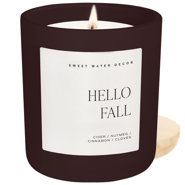 Hello Fall Soy-Blend Candle in Brown Matte Jar, 15 oz
