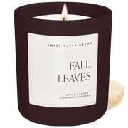 Fall Leaves Soy Candle, Brown Matte Jar, 15 oz
