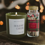 Olive Matte Glass Holiday Soy Candle, 15 oz