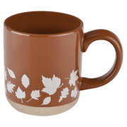 Burnt Orange Fall Leaves Stoneware Mug, 14 oz