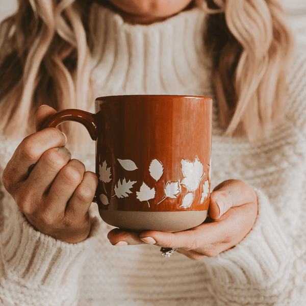 Fall Leaves Stoneware Coffee Mug, 14 oz