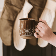 Brown Gingerbread Stoneware Coffee Mug, 14 oz