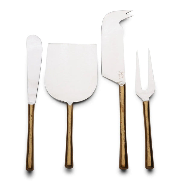 Gold-Handle Stainless Steel Cheese Knife Set