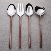 Copper-Handle Hostess Serving Set in a styled home setting