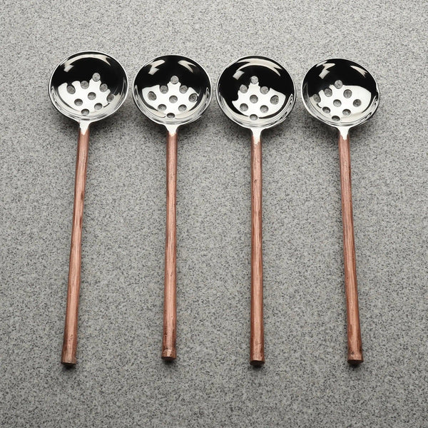 Copper-Finish Perforated Olive Spoon Set
