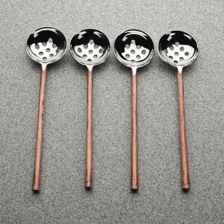 Copper-Finish Perforated Olive Spoon Set