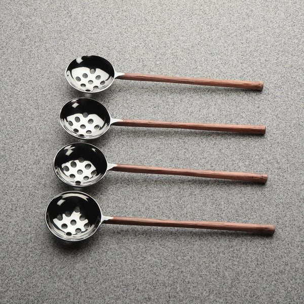 Copper-Finish Perforated Olive Spoon Set