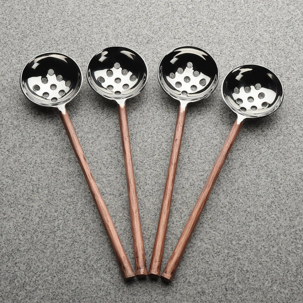 Copper-Finish Perforated Olive Spoon Set