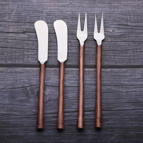 Wood-Handle Stainless Steel Cheese Tool Set