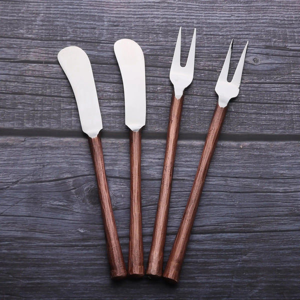 Wood-Handle Stainless Steel Cheese Tool Set