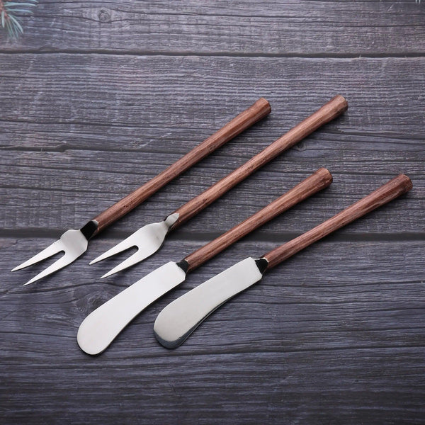 Wood-Handle Stainless Steel Cheese Tool Set
