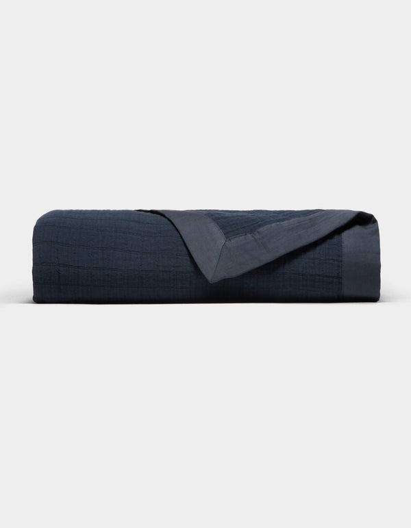 Cotton Grid Matelasse Blanket