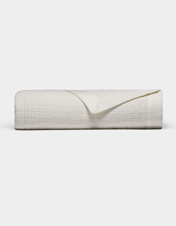 Cotton Grid Matelasse Blanket