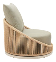 Woven Rattan Swivel Outdoor Accent Chair — packaging and unboxing view