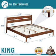 Acacia Wood-Grain Platform Bed Frame — additional product view 14