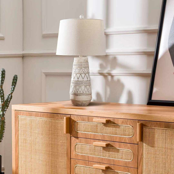 Etched Resin Table Lamp — alternate color temperature setting