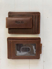 Full-Grain Leather Magnetic Money Clip Wallet