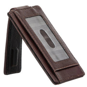 Full-Grain Leather Magnetic Money Clip Wallet