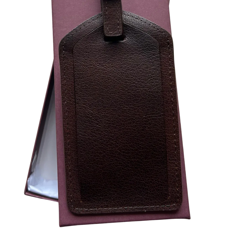Full-Grain Leather Luggage Tag