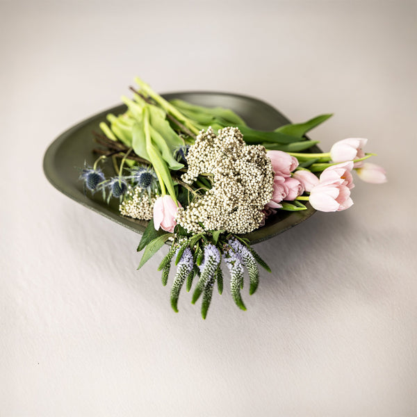 Asymmetric Matte Centerpiece Bowl — scale reference and proportion detail