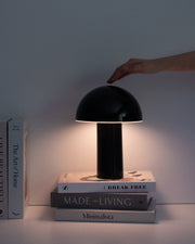 Dome-Shade Cordless Portable Lamp — back and side profile detail