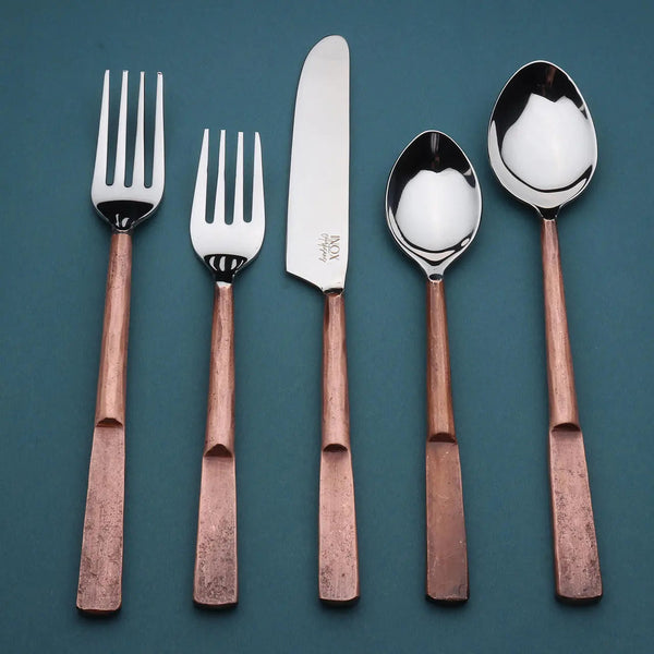 Faceted Handle Stainless Steel Flatware Set