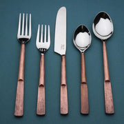 Faceted Handle Stainless Steel Flatware Set