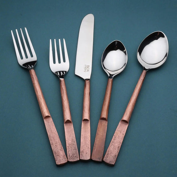 Faceted Handle Stainless Steel Flatware Set