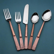 Faceted Handle Stainless Steel Flatware Set