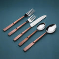 Faceted Handle Stainless Steel Flatware Set