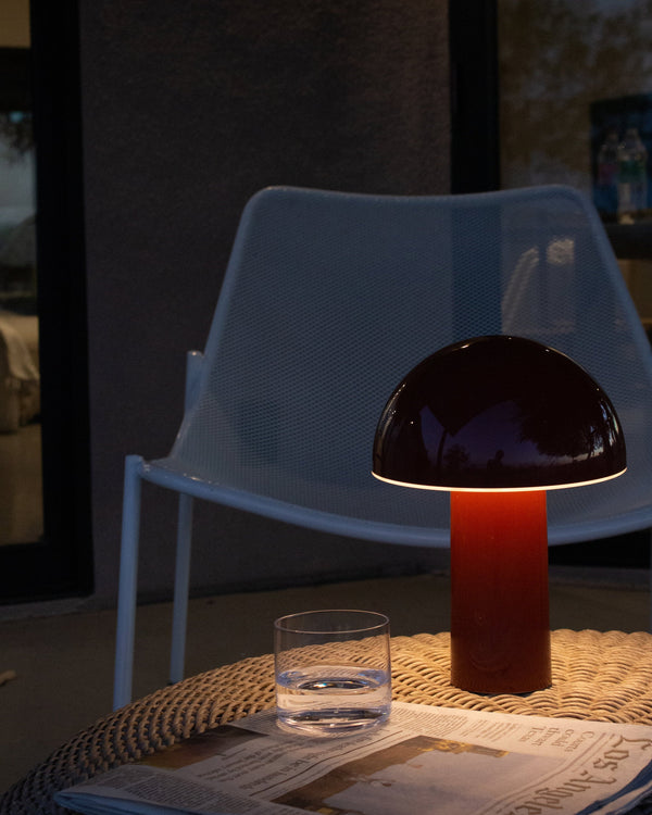 Dome-Shade Cordless Portable Table Lamp