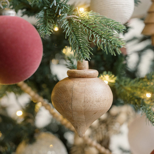 Carved Wood Finial Ornament Set