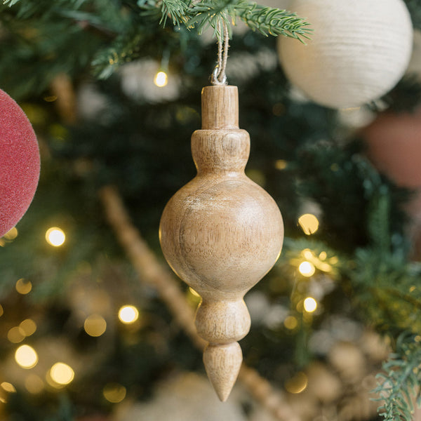 Carved Wood Finial Ornament Set