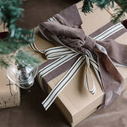 Cream & Black Striped Ribbon, Set of 2