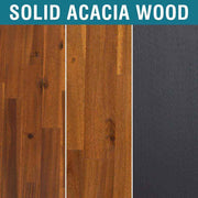 Acacia Wood-Grain Platform Bed Frame