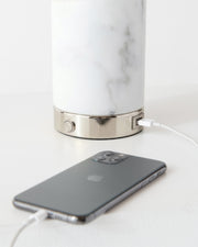 Marble & Glass Globe USB Table Lamp