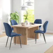 Grid-Tufted Upholstered Dining Chair Set — back and side profile detail