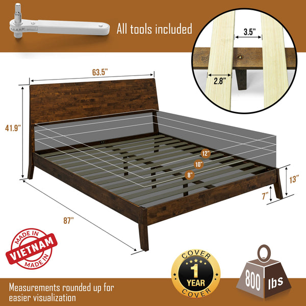 Solid Wood Platform Bed Frame