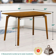 Close-up of corner joinery and wood construction detail — Curved-Leg Solid Wood Dining Table