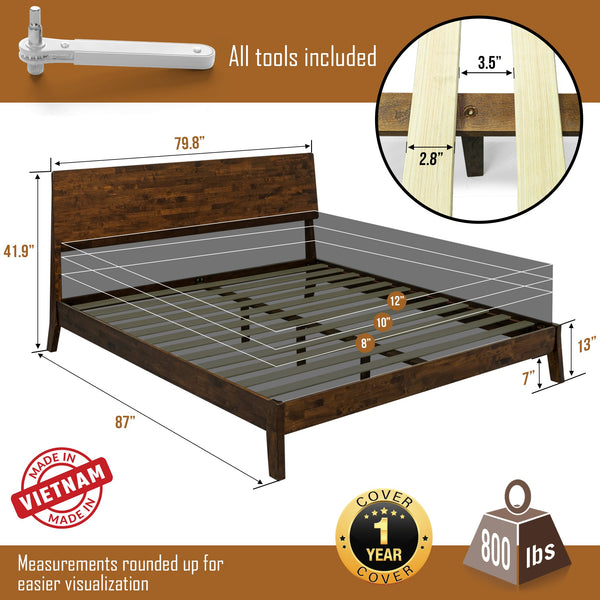 Solid Wood Platform Bed Frame