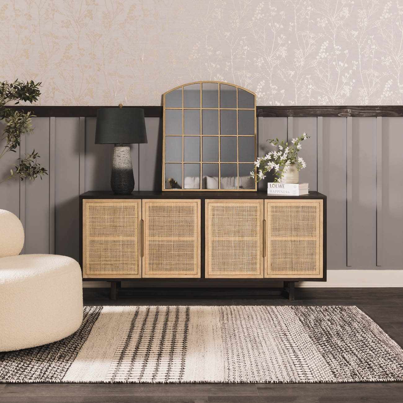 Dingras Pale Blue Jute Table Lamp